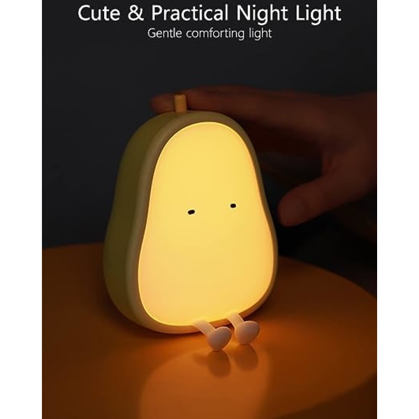 Yali baby natlampe til børn, pæreformet sødt lys, juster