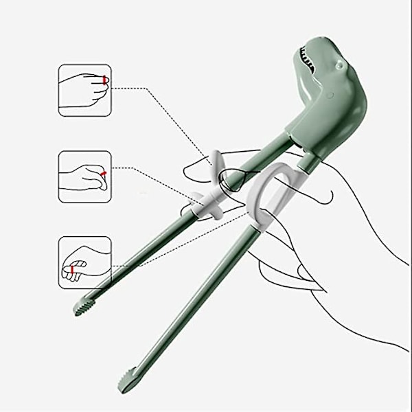 2-pack Dinosaurie Barn Lärpinnar Träningspinnar Lättanvända Rätt Barn Lärpinnar Barn Nybörjare