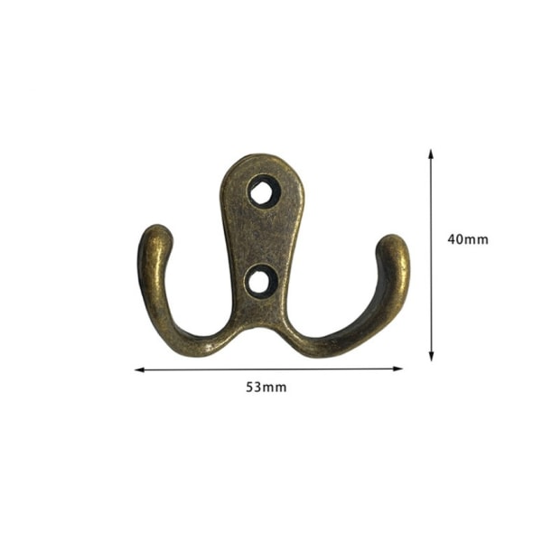 Knage, 20 stk. Dobbelt Metal Kroge og Stativer Opbevaring med Skruer til Hjem, Hylder, Skuffer, Skabe, Bad - Retro