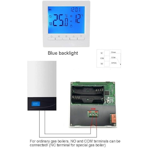 Programmerbar digital termostat til hjemmet, intelligent temperaturregulator, gasfyrtermostat, LCD vægvarme termostat