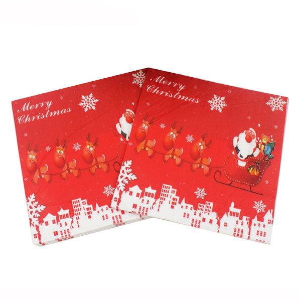 Sæt med 40 farverige papirservietter - koservietter - farverige julm