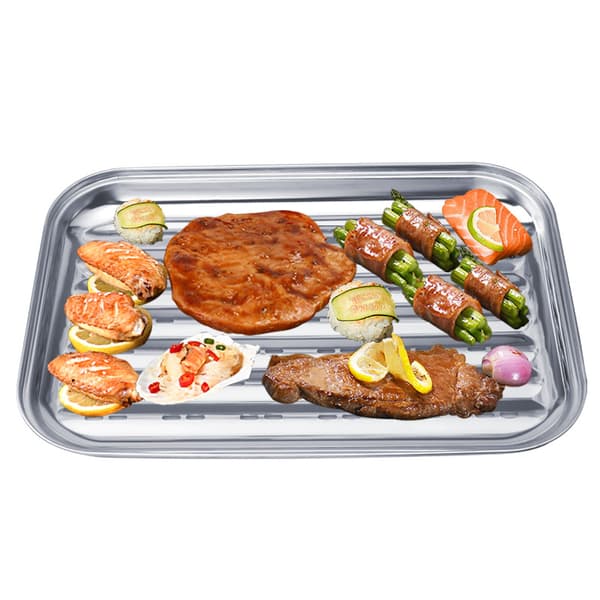 BBQ Grill Kurv Sæt af 2 - Rustfrit Stål Grill Kurve - Grøntsager Kød Bagefad Grill med Huller