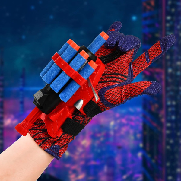 2 set Spiderman Launcher Gloves, Kids muovinen Cosplay Glove Hero