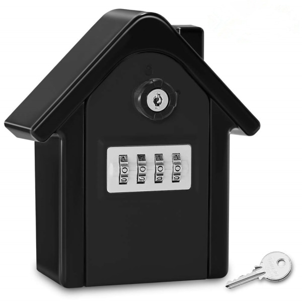 Key Safe Veggmontert nøkkelboks med digital kode og nødnøkler,