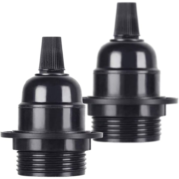 2 st/Edison-paket ES E27 glödlampa lampfäste hängande svart bakelit sockel