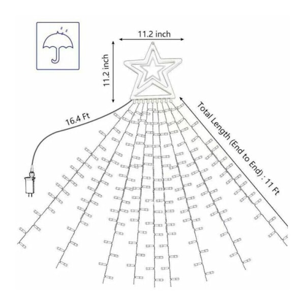 Lysende girlander for utendørs bruk - Utendørs lysgirlander med 9 350 LED-lys, for kaldt hvitt kunstig juletre [Energiklasse A +++]