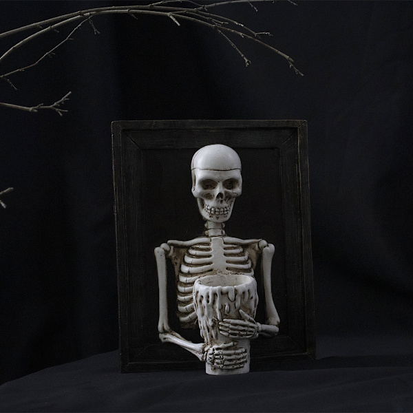 Halloween foto ramme hodeskalle lysestake ornamenter vegg anheng foto ramme hodeskalle harpiks dekorasjon
