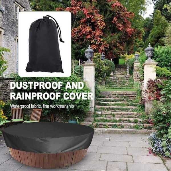 Rund poolöverdrag solskydd för pool, Vattentätt skydd för spabad, 190t för utomhusbadkar, —— Brun 190 × 30cm