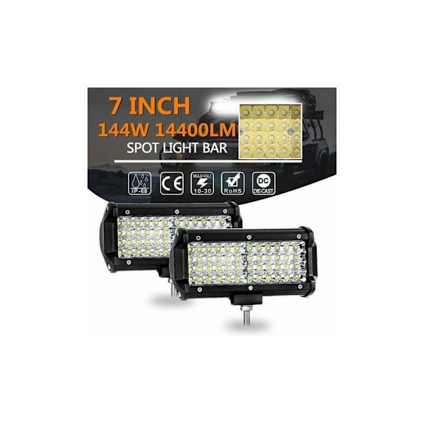LED arbeidslampe for traktor 144W 16.5cm Bil LED projektor 12-24V Band Arbeidslampe Vanntett LED IP67 LED arbeidslampe for 4x4 bil lastebil SUV 2 pakke 2 pakke