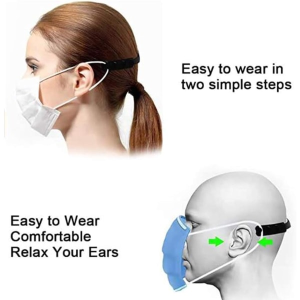 10 Pakke Maske Stropp Extensions, Anti-stramming, Mask Holdere for