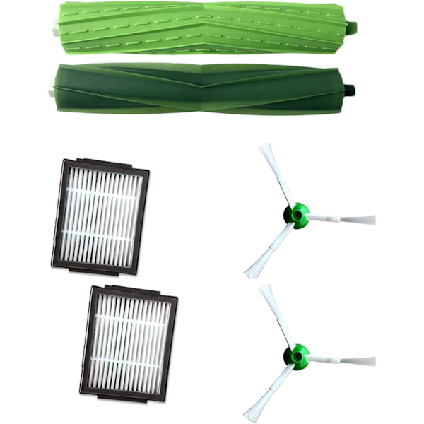 Fejesrobotfilter Sidebørste til I-serien iRobot i7 E5 E6, 2x filtre + 2x rullebørster + 2x sidebørster