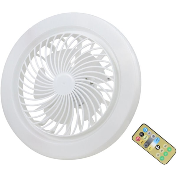 E27 Liten Stille Takvifte med LED-lys, Justerbar Lysfargetemperatur, Viftelampe med Variabel Intensitet, Justerbare Hastigheter, Justerbar Bredde, 1t/2t/4t w