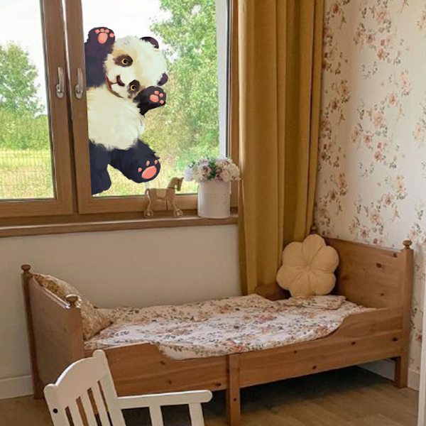 Ikkunatarrat - 1 Upea Panda-kuvioinen koristeellinen staattinen tarra estämään lintuja törmäämästä ikkunoihisi