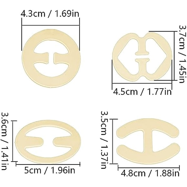 16 stk. skridsikre bh-stropsclips i plastik til bh-stropper