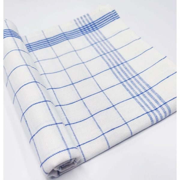 Keittiöpyyhkeet (5 kpl:n erä) - 50 x 70 cm - Ripustuslenkillinen pyyhe - puuvillaa - erittäin imukykyinen - 95 °C:ssa pestävä - Klassinen siniruutuinen design (5