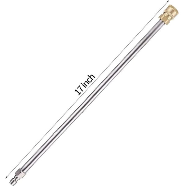 2-pack Förlängningsrör för högtryckstvätt, 43 cm 4000psi sprutpistol med 1/4 snabbkoppling för högtryckstvätt, rengöringsmaskin