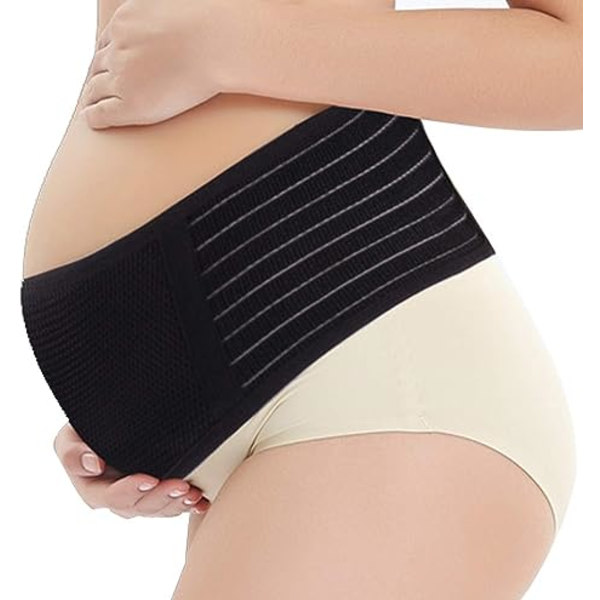 Svangerskapsbelte 120CM svart Svangerskapsbelte Lende- og bukstøtte - Maternity Belt Support for New Mother Før og etter fødsel Reduser Pa