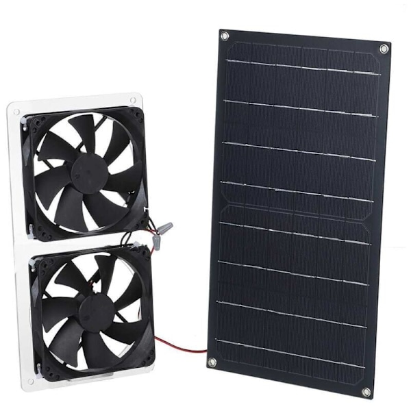 100W Solcellepanel Vifte Kit Værbestandig DC Vifte for Små Hønsehus Drivhus Boder Dyrehus Vindusventilasjon