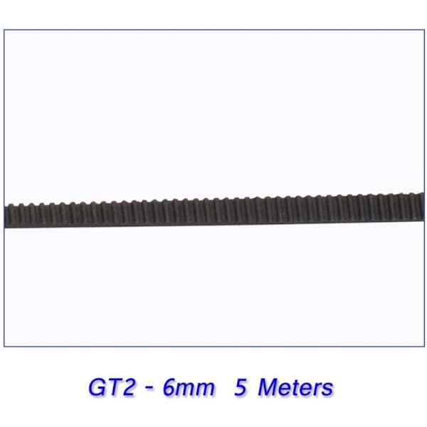 5M GT2-6mm distributionsrem åben 6mm GT2 2GT rem til 3D printer (distributionsrem)