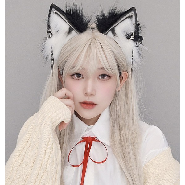 Cat Ears Headpiece Cool Metallic Punk Animal Ears Headpiece Cat Headband Halloween Cosplay Voksne Kvinner Menn