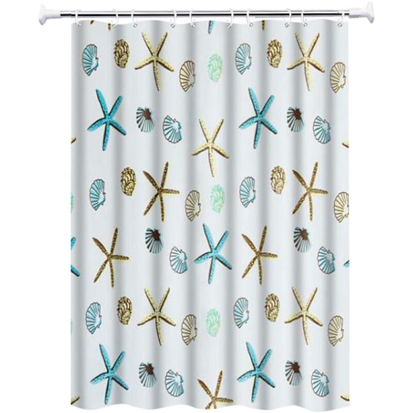 Skimmelresistente bruseforhæng - Ekstra lange bruseforhæng med U-kroge, antibakterielle, vandtætte - 180x200CM