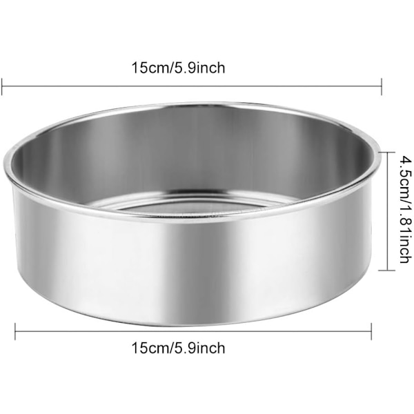 15cm (40mesh) Rostfritt Stål Mjölsikt Finmaskig Konditorsikt