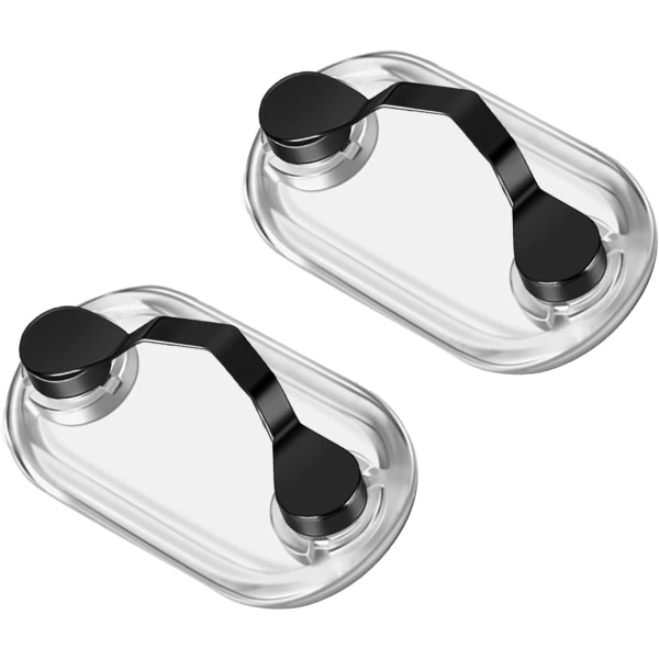 2 stk. magnetisk brilleholder (sort), magnetisk brilleholder i rustfrit stål til ID-kort, brillekroge til fastgørelse til alt tøj