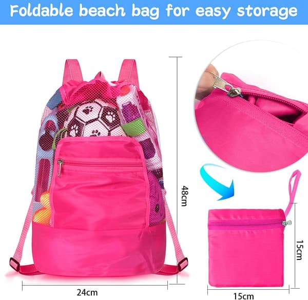 Strandleketøypose (rosa rød)