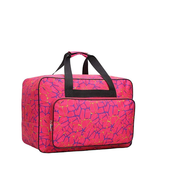 Syväsömmelmaskin Väska, Universell Canvas Tote Väska, Bärbar Vadderad Förvaringsdammskydd med Syväsömmelmaskin Fickan(ros Röd)