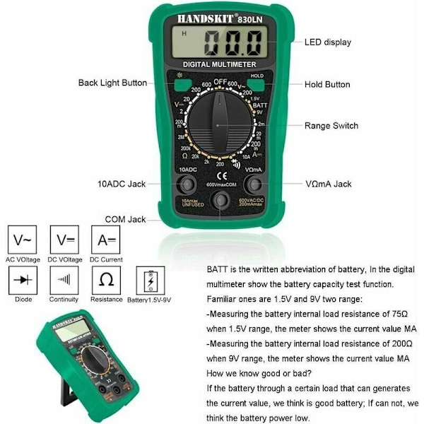 Lödkolvar 18 Delar Lödkolvsset, 60W Elektrisk Lödkolv Kit med 5 Spetsar, Justerbar Temperatur, Digital Multimeter, Ställ, Lödkolvstråd