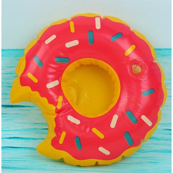 Oppustelig kopholder Donut (rød)