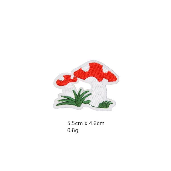 20 st Cartoon Mushroom Broderi Patch Mushroom Grant Broderi Etikett Kläder Patch Sticker Express Broderi Badge