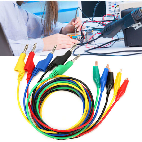 P1044 Set med 5 stapelbara testkablar på 4 mm och 1 m för multimeter