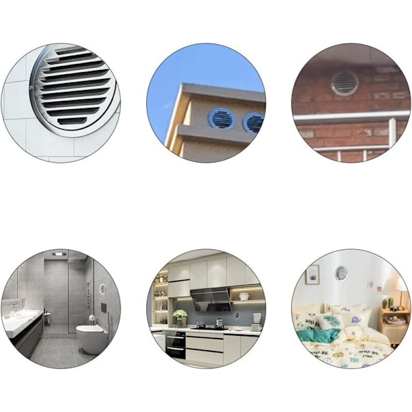 2 delar rund ventilationsgaller ventilation 98 mm ventilationsgaller i rostfritt stål skyddsgaller med insektsnät