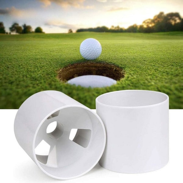Golf Hole Putting Cups - 2 kpl set , ABS norsunluu, koko 4" syvä, reikä