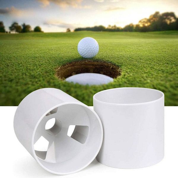 Golfhål Putting Cups - Set om 2, ABS elfenben, storlek 4\" djup, hålstorlek 17mm