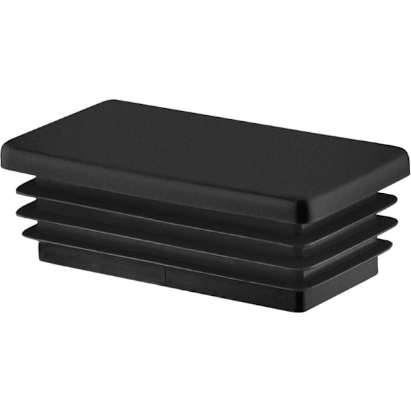 Rektangulær rørhette 60x30 mm svart 5 stk. Plastflak Buffs
