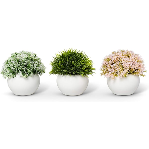 Simulering Grønne Planter Mini Kunstige Planter - Moderne Bondehus Planter Hjemmeindretning - Små Kunstige Planter - Kontor/Køkken/Badeværelse/Soverum/Skab/Liv