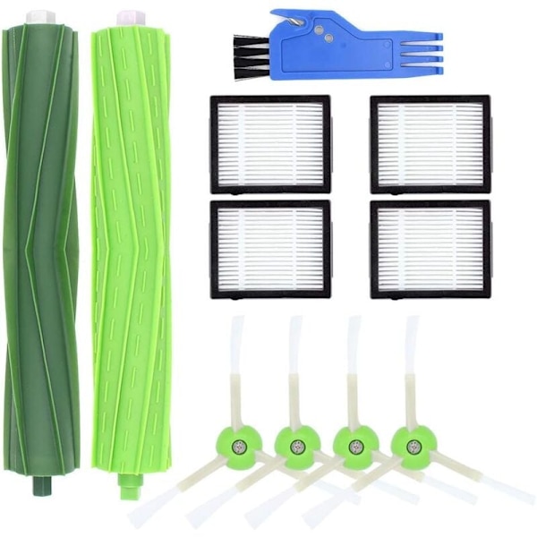 Rullborstar & Sidoborste & HEPA-filter Reservdelssats för Irobot Roomba I7 I7 + / I7 Plus E5 E7 E7 Robotdammsugare (paket B)
