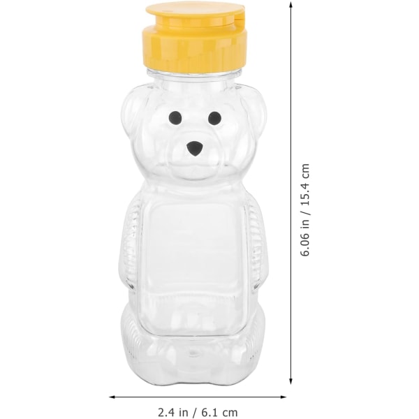 12 stk 240 ml honningklemmebjørn-flaske med flip-lokk tom juiceflaskedispenser for hjemmekjøkkensaus