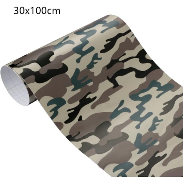 Vinyyliteippikalvo Camouflage, Vinyyli Camouflage -liimakalvo PVC Autotarra Vedenpitävä ja naarmuuntumaton moottoripyörän auton skootterin koristeluun, 30cm x 1