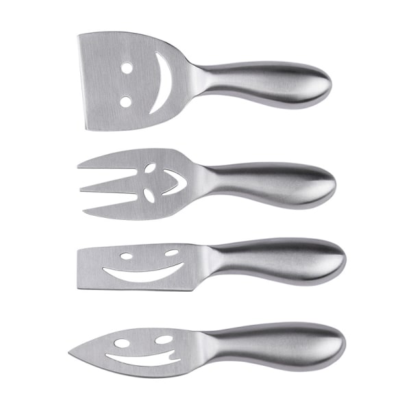 Silver - Set med 4 Smiley ostknivar i rostfritt stål