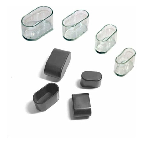 Stolsbensskydd, ovalt silikonmöbelskydd, anti-repskydd på golvet, 8-24 transparenta delar/24 stycken 15x30mm