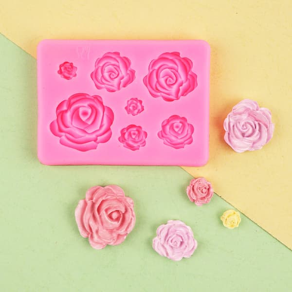 Rosblommor silikonformar Tårta Chokladform Bröllopstårta Dekorationsverktyg Fondant Sugarcraft Tårtformar