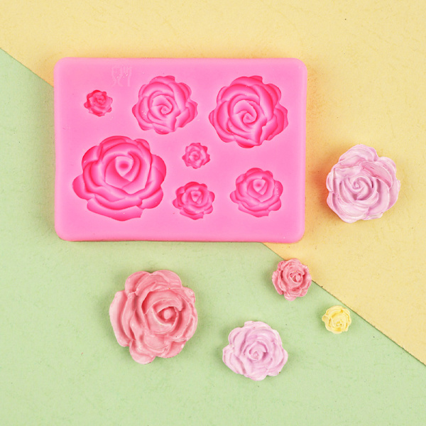 Rose Blomster silikoneforme Kage Chokoladeform bryllupskage Dekorationsværktøjer Fondant Sukkerkunst Kageforme
