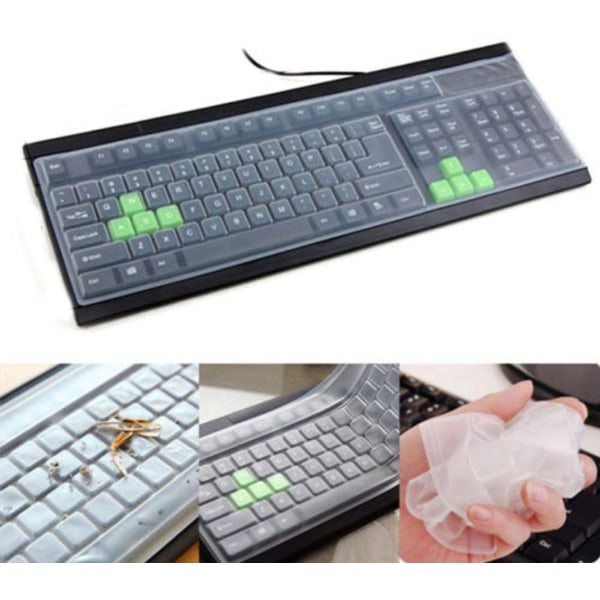 Universal Transparent Støvtett Silikon Vanntett Keyboard Prot