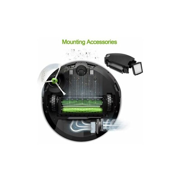 Erstatningstilbehørssett for Irobot Roomba I7 I7 I7 +/i7 Plus E5 E7 E7 E7, 2 Høyeffektive filtre, 3 Sidebørster + 1 reservedel for børster