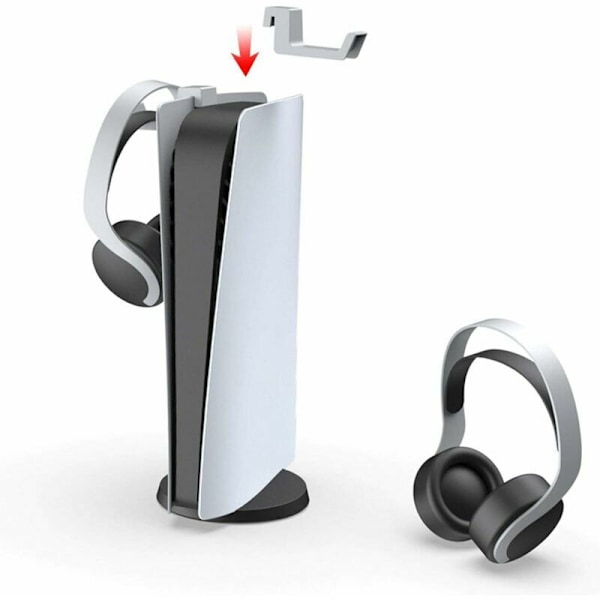 Hållare för 3D Pulse-headset - För PS5-headset - kan installeras på PS5 - halkfri konsol - Kompatibel med den ursprungliga vita spelkonsolen, Versai