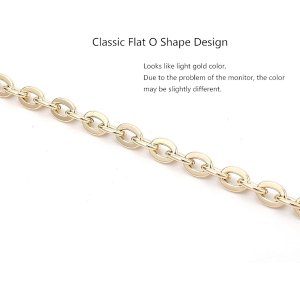 Mini kopparväska kedja axelväska crossbody rem väska tillbehör charm dekoration (guld, 110 cm)