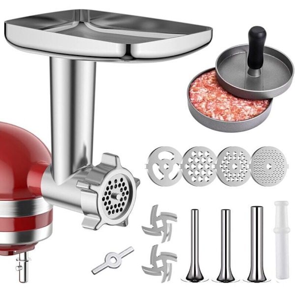 Metall Matkvern Tilbehør for KitchenAid Kjøkkenmaskiner Kjøttkvern Pølsestopper, Inkluderer 3 Pølsestopper Tilbehør, Kitchen Aid Kjøttkvern